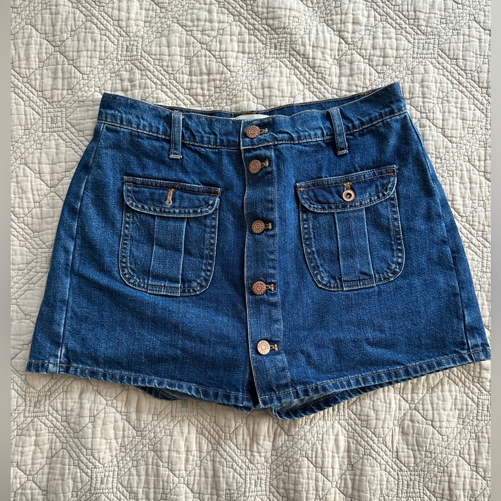 Madewell Denim Button-Front Miniskirt / Skort